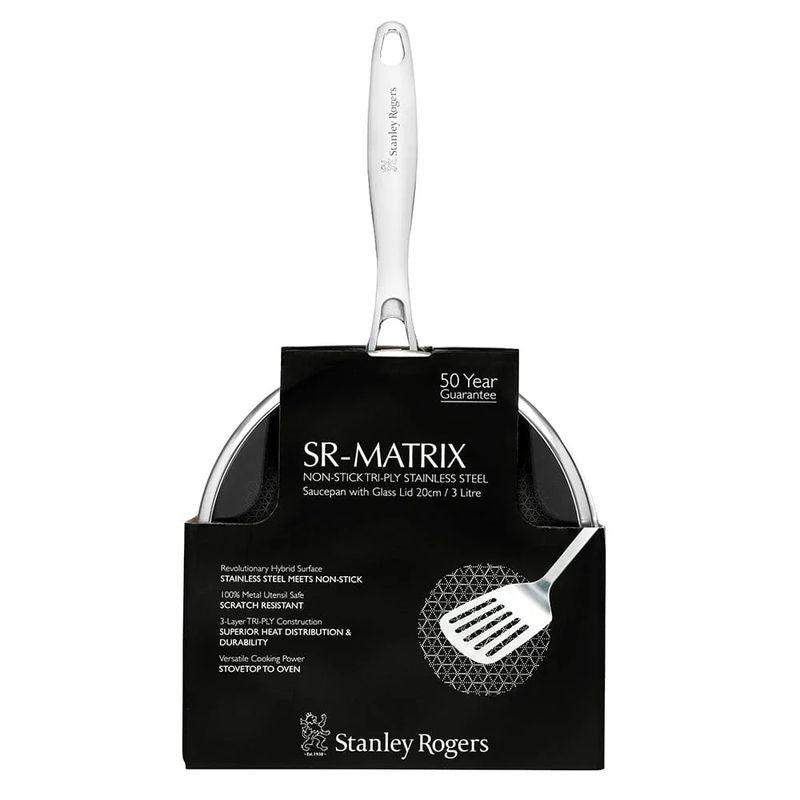 matrix-non-stick-saucepan-20cm-3-0l-with-glass-lid-stanley-rogers