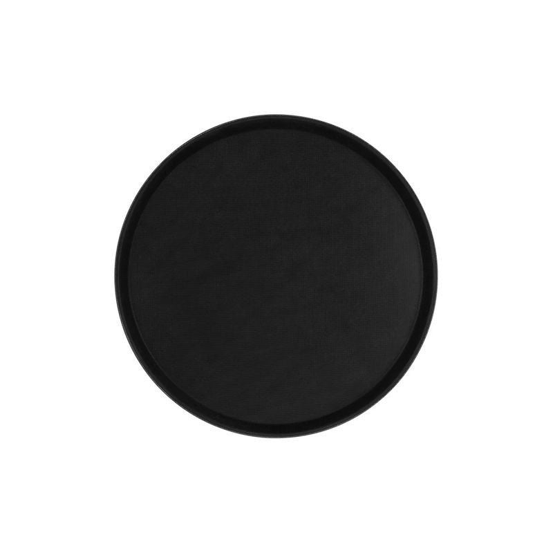 Chef Inox Non-Slip Round Tray - Black Plastic 350mm