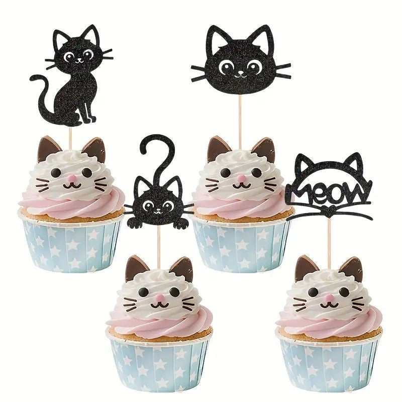 cupcake-toppers-glitter-black-cat-24-pieces