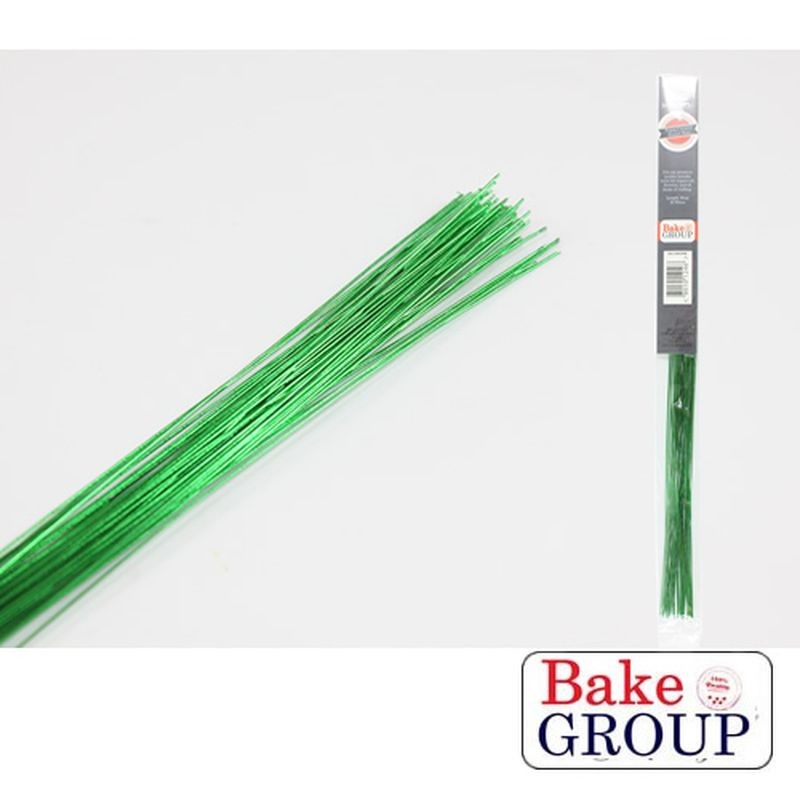 bake-group-flower-wire-24-gauge-50-pieces-metallic-dark-green