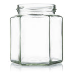 plasdene-glass-hex-food-jar-with-twist-finish-390ml