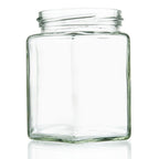 plasdene-glass-hex-food-jar-with-twist-finish-390ml