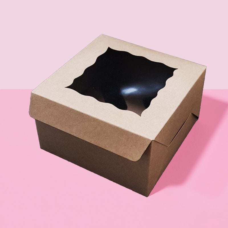 4 cupcake Brown Cupcake Box with PVC Window Bake Group