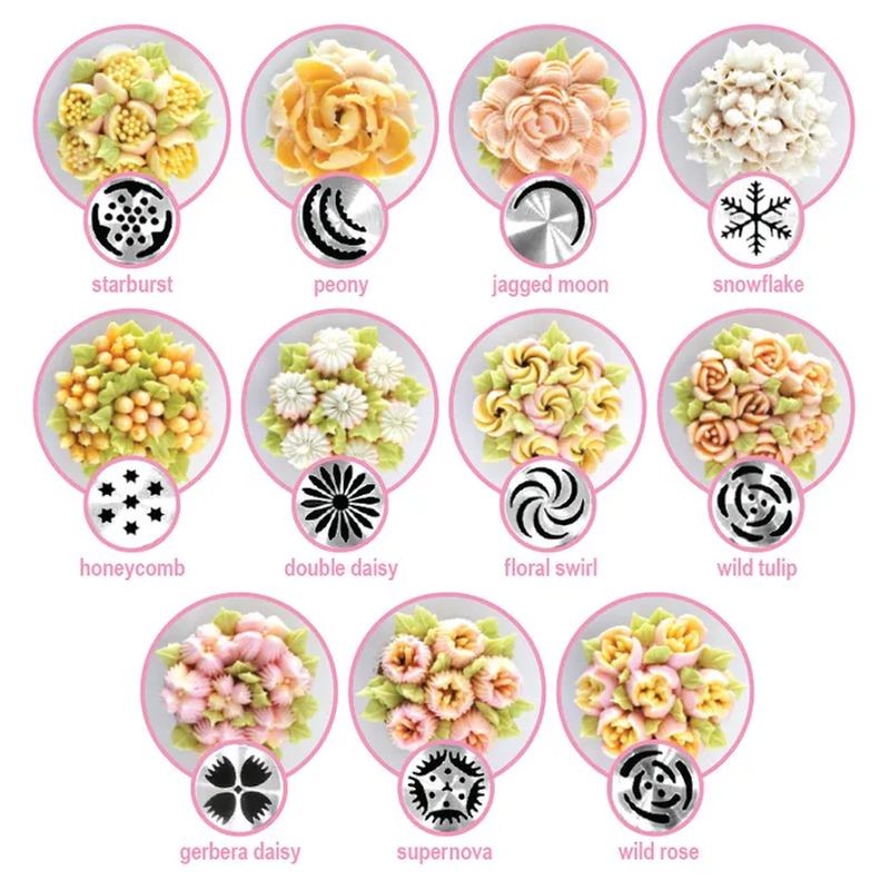 Cake Craft Russian Piping Tip - 13 piece set