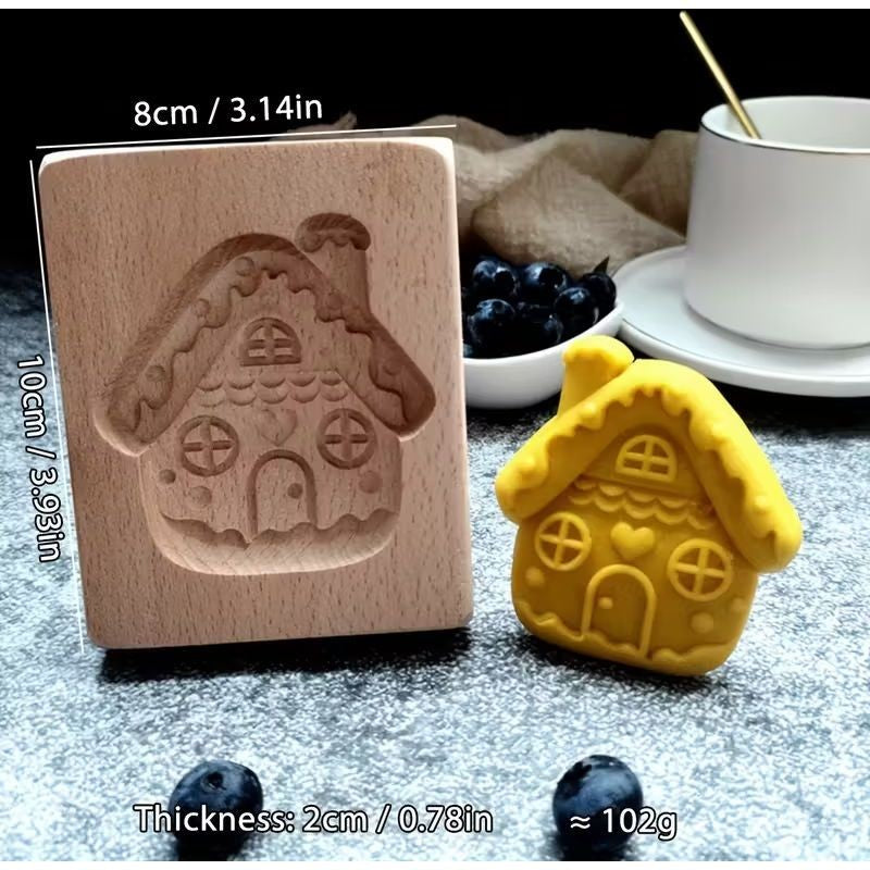 Wooden Cookie Mould – Gingerbread House