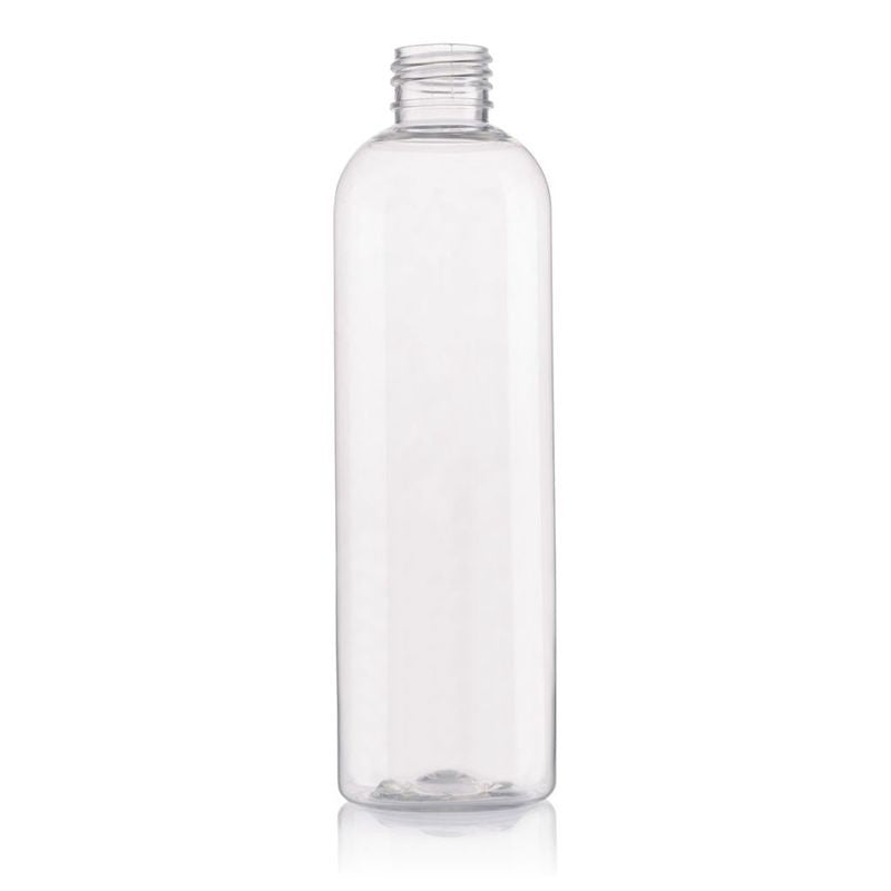 Plasdene Clear Plastic Tall Boston Bottle with Screw Finish - 250ml