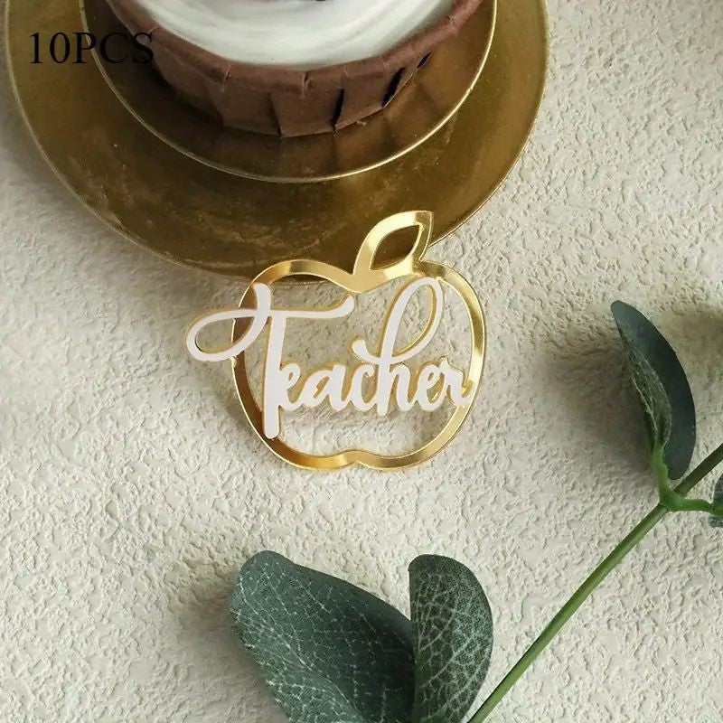 gold-apple-with-white-writing-teacher-cupcake-topper-1-piece