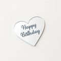 Acrylic Heart Cake Topper â€“ Silver Happy Birthday - 1 Piece