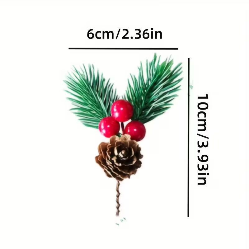 Festive Pine & Berry Cake Topper â€“ 10cm