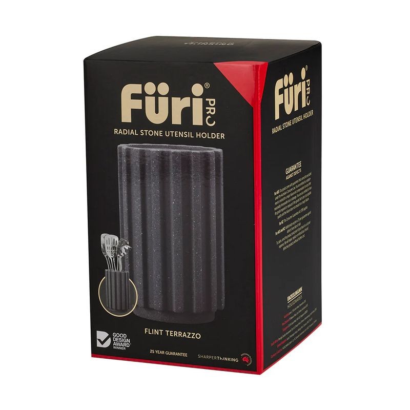 furi-pro-radial-stone-utensil-holder-flint-terrazzo-11-x-19-5cm