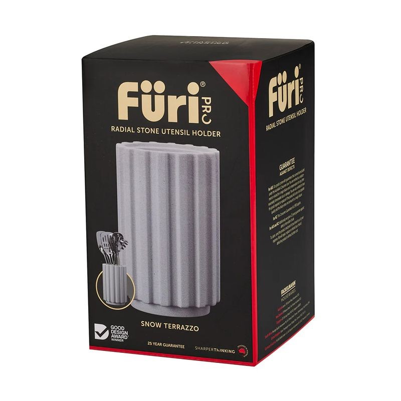 furi-pro-radial-stone-utensil-holder-snow-terrazzo-11-x-19-5cm