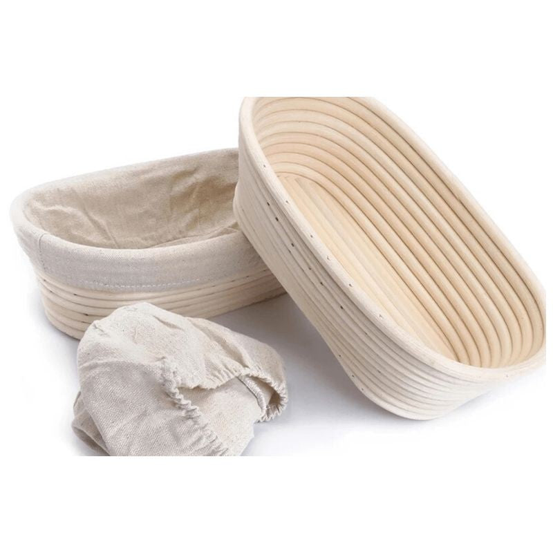 Brunswick Bakers 30cm Rectangle banneton/proofing basket with lining