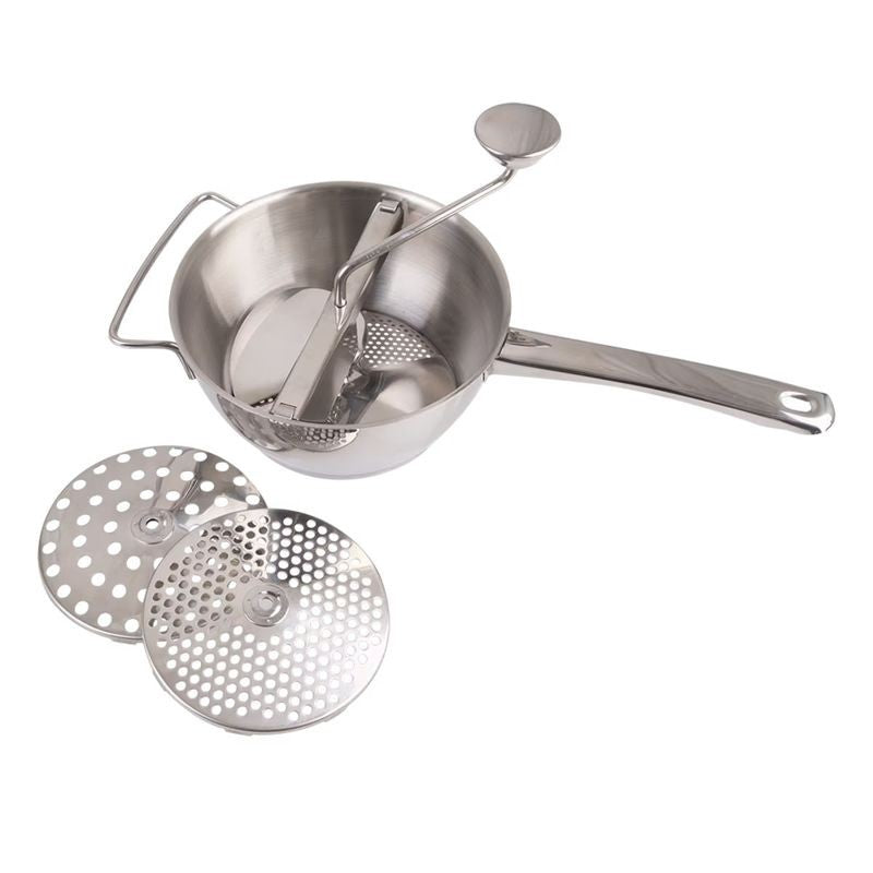 Appetito Stainless Steel Food Mill with 3 Discs 20cm Diameter