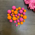 Cake Topper Ball Set – Pink & Orange 14-Piece