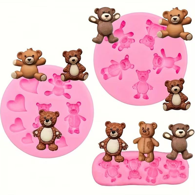 Teddy Bear Silicone Mould – 5 Cavity