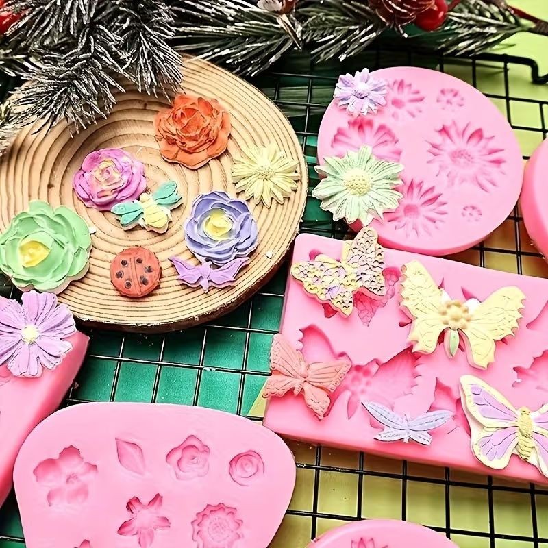 mixed-flower-and-leaf-silicone-mould