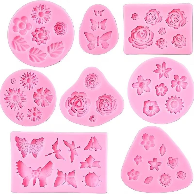 mixed-flower-and-leaf-silicone-mould