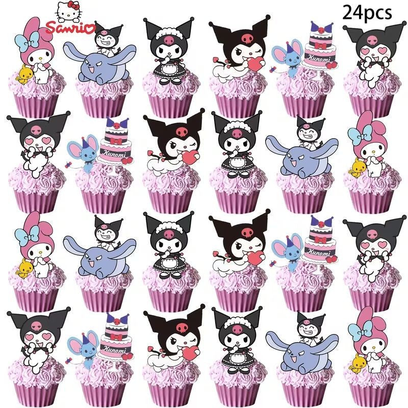 sanrio-kuromi-cake-cupcake-topper-set-25-piece