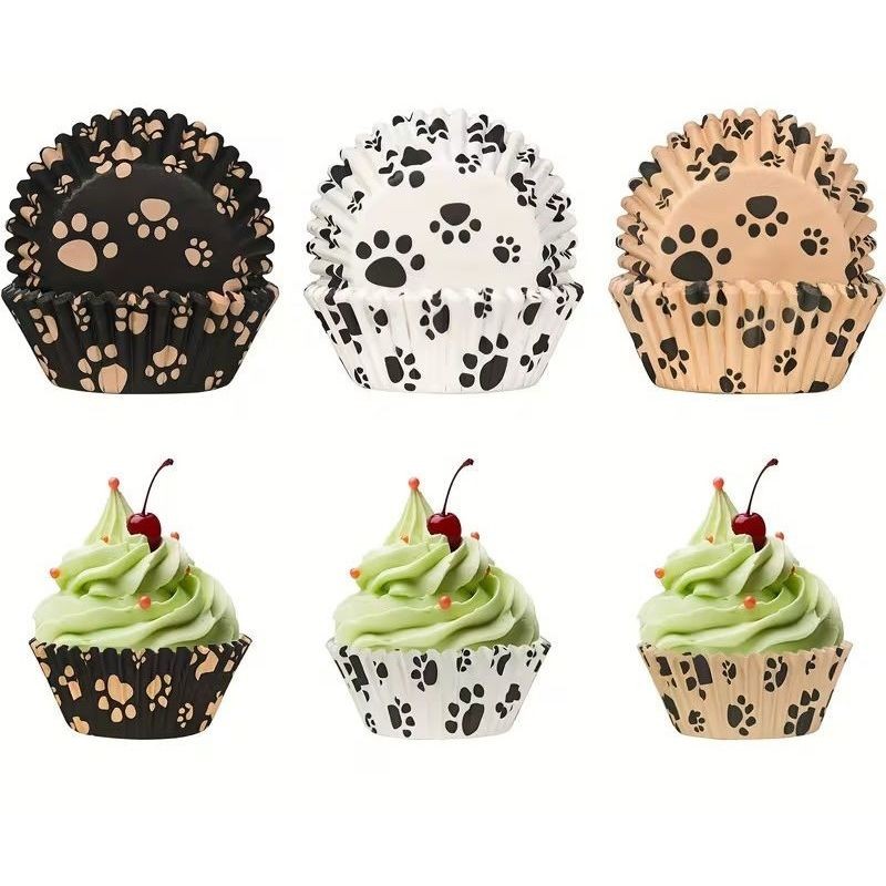 dog-bone-print-baking-cups-dark-brown-50pcs