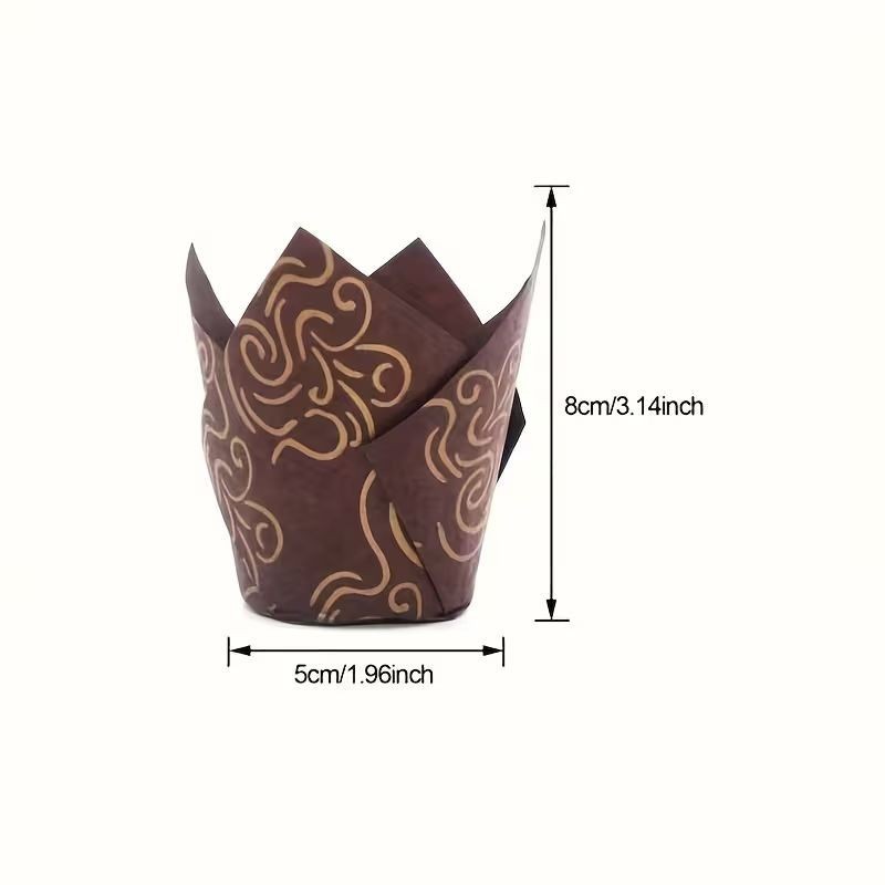 Tulip Muffin Papers – Light Brown Striped (50 Pack)
