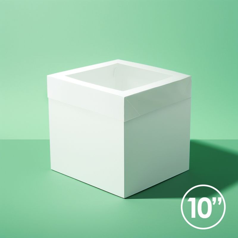 10x10x10inch Cake Box with Window - Tall Bake Group