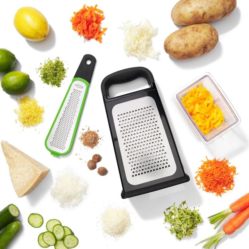 OXO Etched Box Grater with Removeable Zester