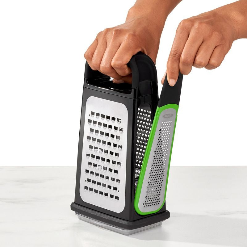 OXO Etched Box Grater with Removeable Zester