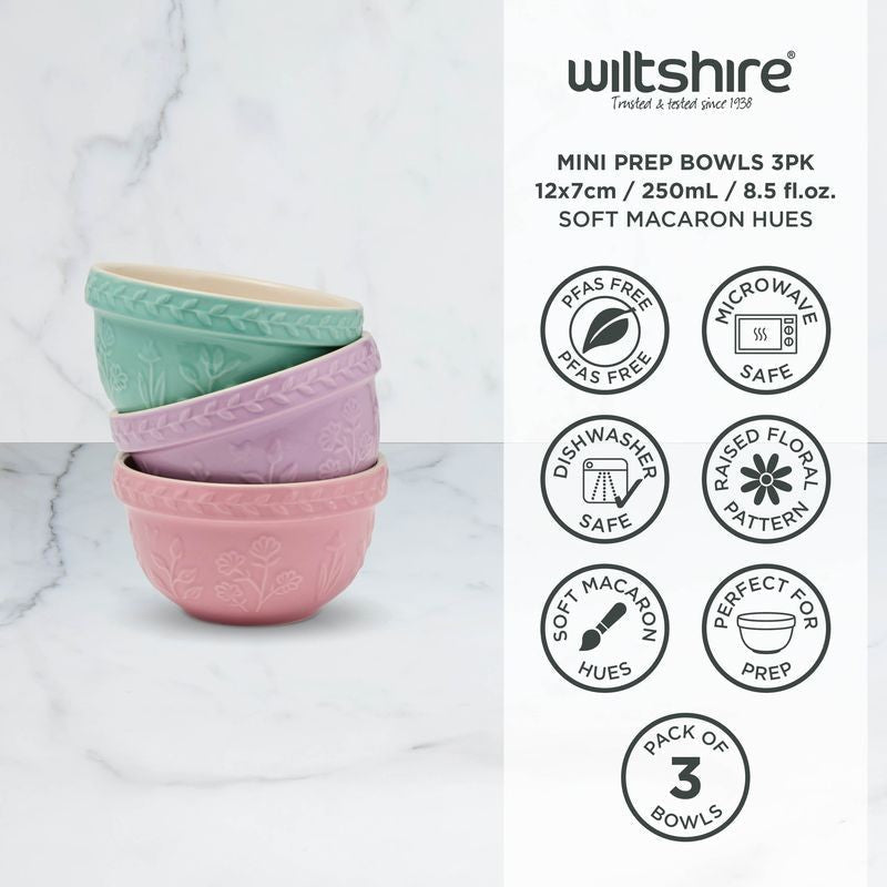 Wiltshire Baking Traditions Mini Prep Bowls - 12 x 7cm 0.25L 3 pack