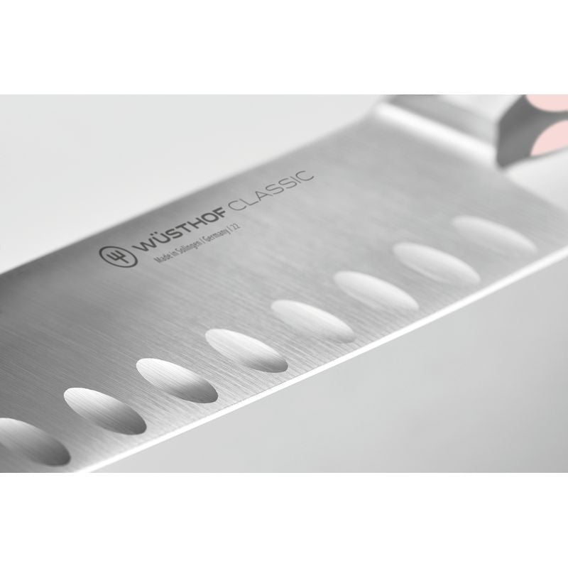 Wusthof Classic Colour Santoku with Hollow Edge 17cm- Pink Himalayan Salt
