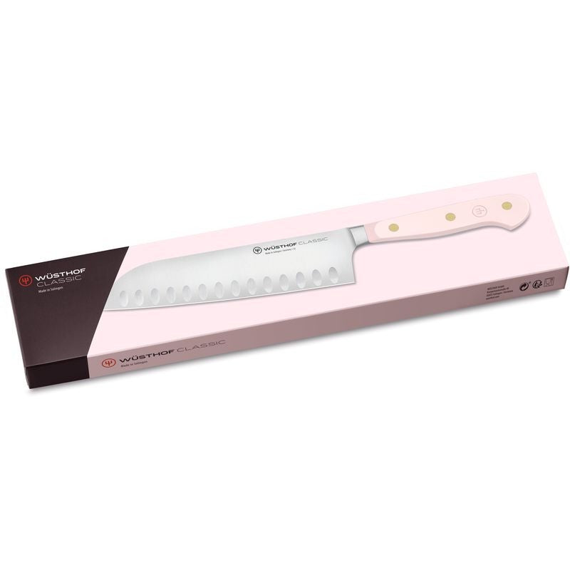 Wusthof Classic Colour Santoku with Hollow Edge 17cm- Pink Himalayan Salt