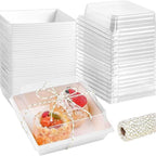 White Dessert Box with Clear Lid â€“ 11 x 12 x 5cm 5 pack