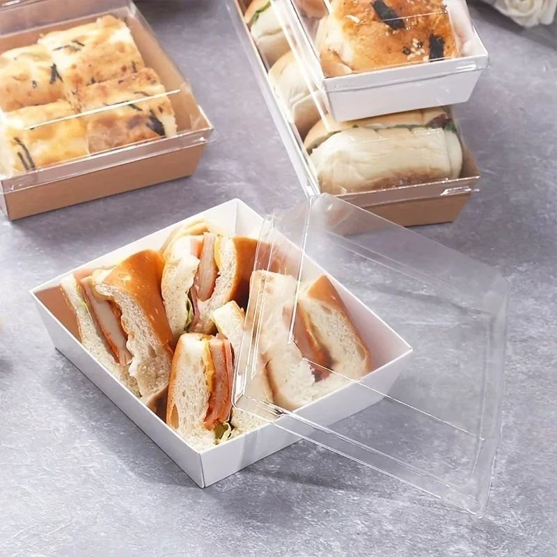 White Dessert Box with Clear Lid â€“ 11 x 12 x 5cm 5 pack