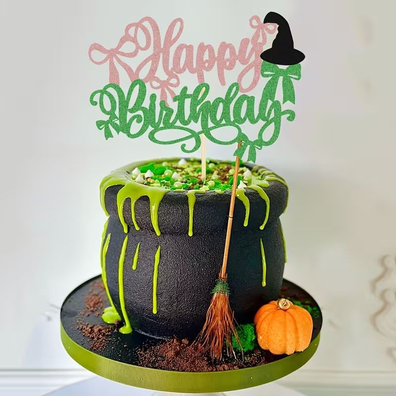 Wicked Themed Cake Topper 1pc