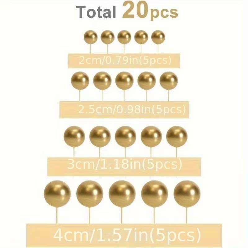 Cake Topper Balls Orange 20pc