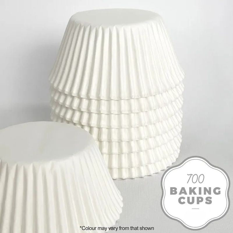 Cake Craft Pro Cup 700 Baking Cups - White - Pack of 500