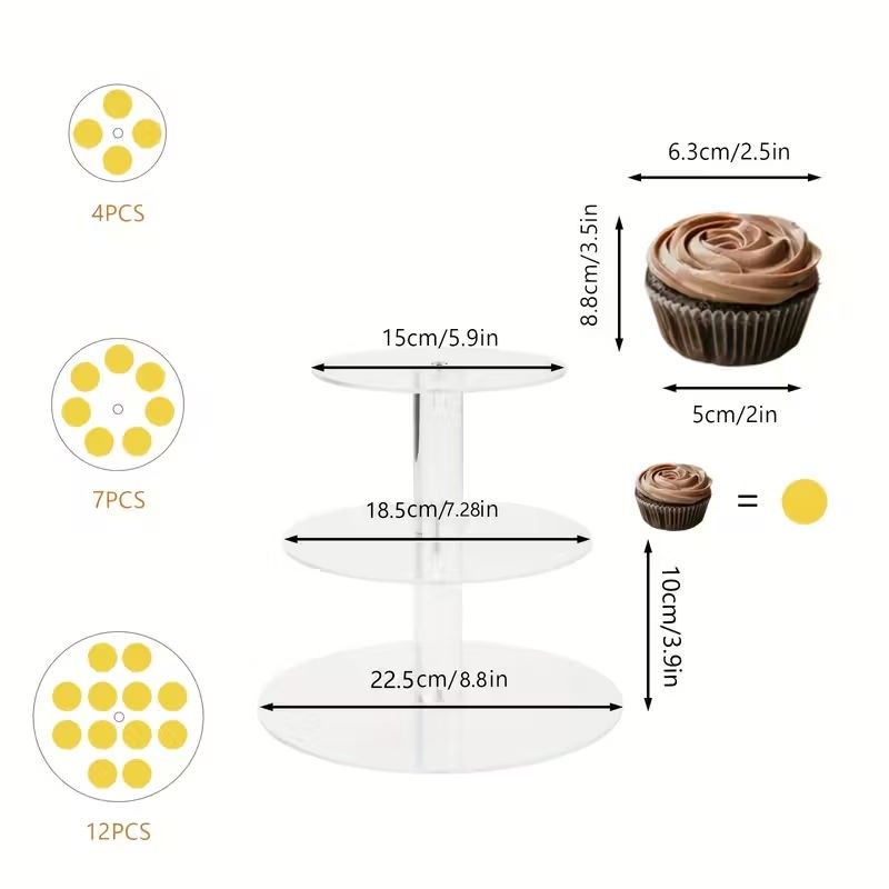 3 Tier Acrylic Cake Stand