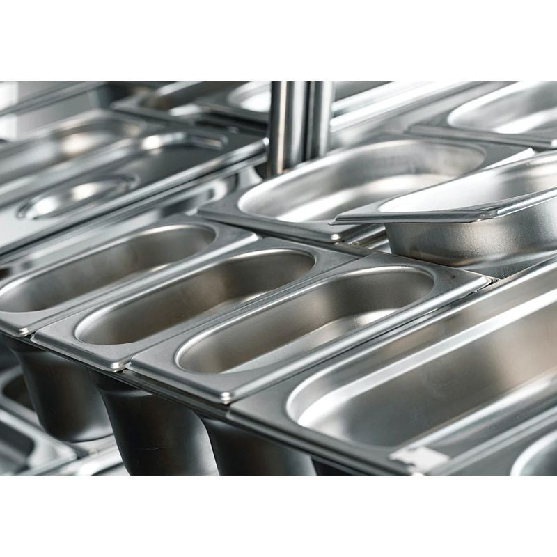 Chef Inox Anti-Jam Steam Pan 1/4 Size 265x162x100mm / 2.5Lt