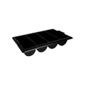 Chef Inox Cutlery Box Black 4 Compartment