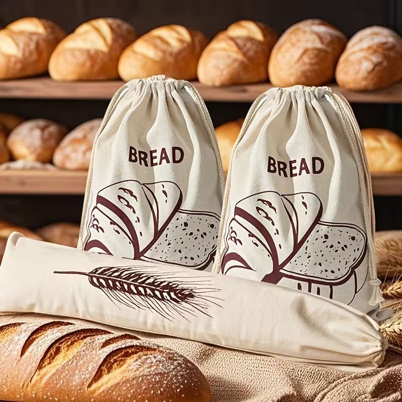 Cotton Drawstring Bread Bag 40x30cm