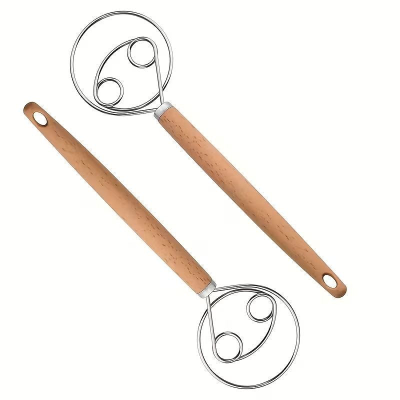 Danish Dough Whisk Wooden Handle 26.5cm