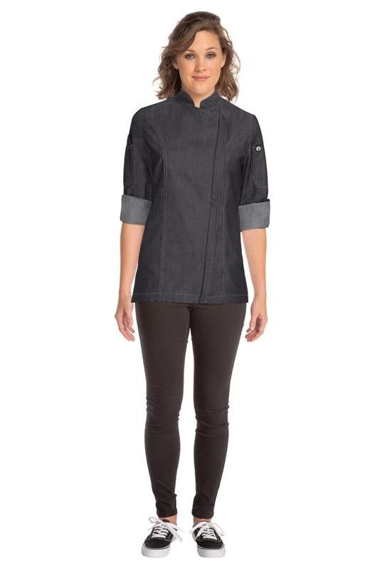 Chef Works Gramercy Womens Denim Zipper Chef Jacket - EXWDZ002