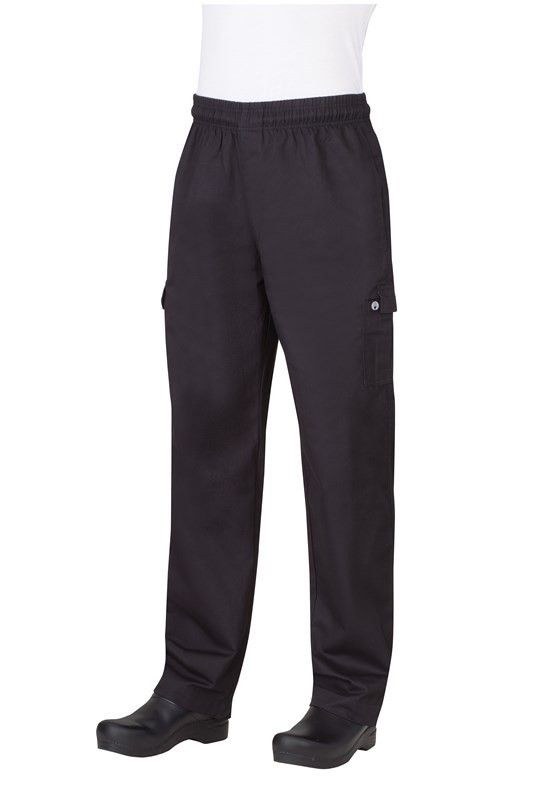 Chef Works Black Baggy Cargo Pants - PC001-BLK