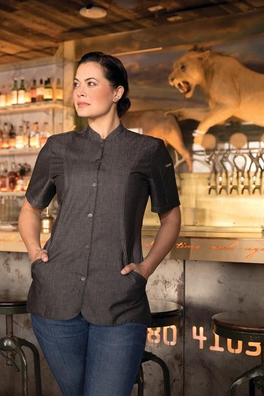 Chef Works Chelsea Black Womens Chef Jacket - CES05W-BLK