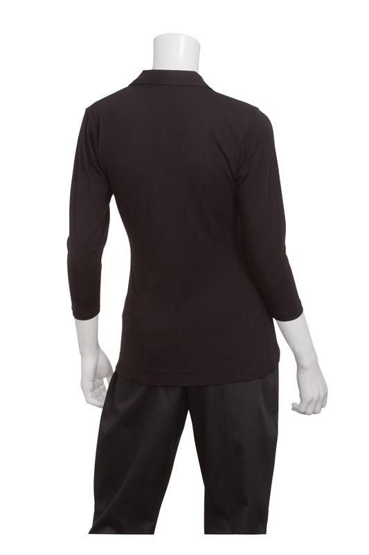 Chef Works Definity Womens Black Knit Polo Shirt TSWO-BLK