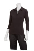 Chef Works Definity Womens Black Knit Polo Shirt TSWO-BLK