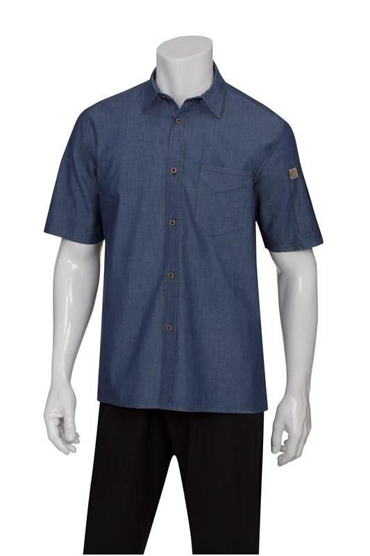 Chef Works Mens Detroit Short Sleeve Denim Shirt SKS002