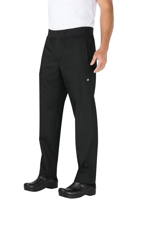 Chef Works Lightweight Black Slim Fit Chef Pants PBN01-BLK