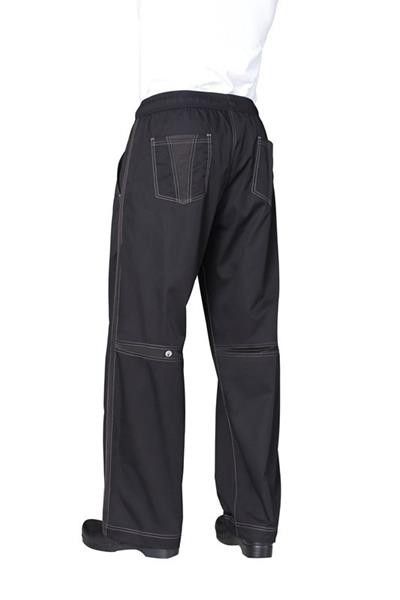 Chef Works Cool Vent Black  Baggy Chef Pants - CVBP