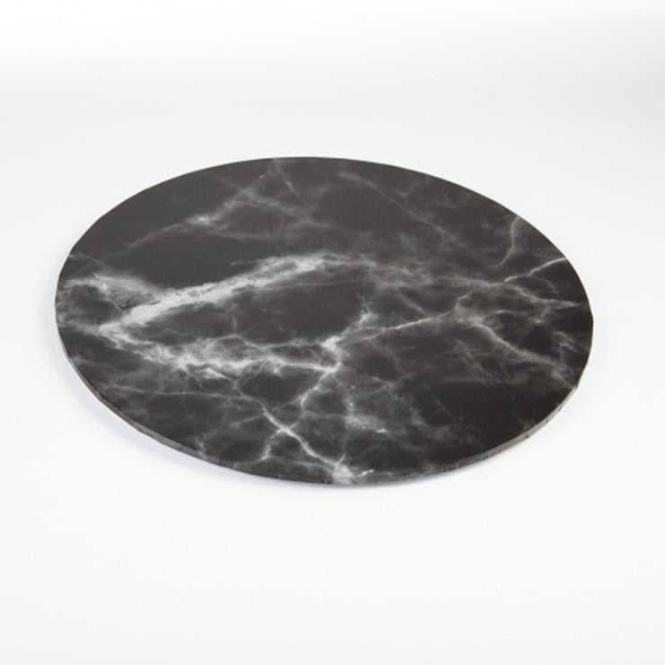 Mondo Cake Board Masonite Black Marble 14inch