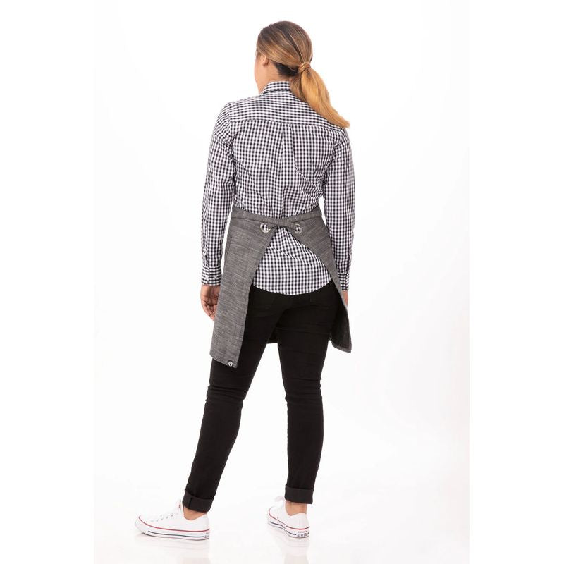 Chef Works Corvallis 1/2 Apron Black Steel Grey AHWXX012
